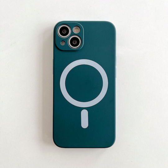 Magsafe Case Apple iPhone 11 Silikon Kameraschutz Magnetisches Kabelloses Lade Flippy Grün