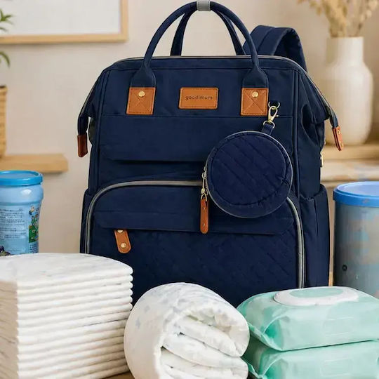 Aria Trade Wickeltasche Rucksack Blau 40x30x20cm