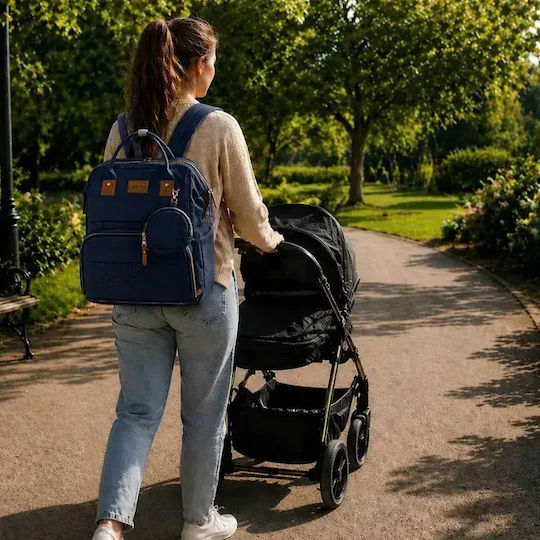 Aria Trade Wickeltasche Rucksack Blau 40x30x20cm