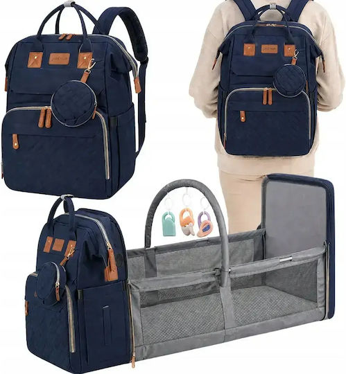 Aria Trade Wickeltasche Rucksack Blau 40x30x20cm