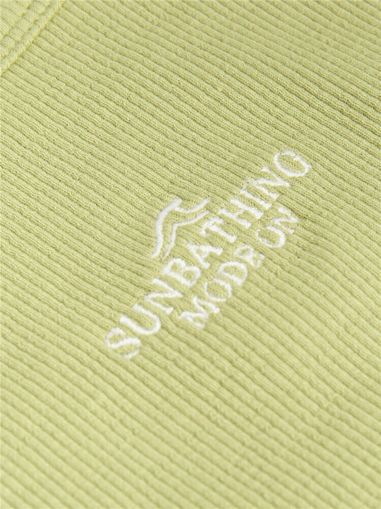 Women's Summer Crop Cotton Top Green