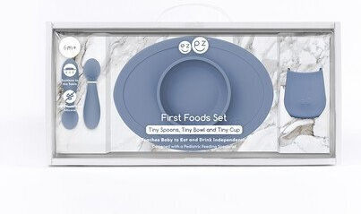 Ezpz Set Essgeschirr Tiny aus Silikon Blau 4Stück