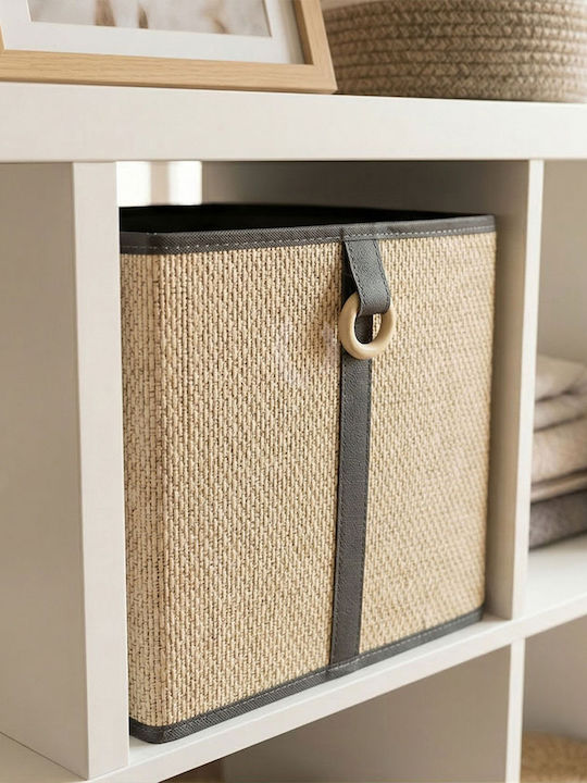 Relaxdays Storage Basket Bamboo Beige 30x30x30cm