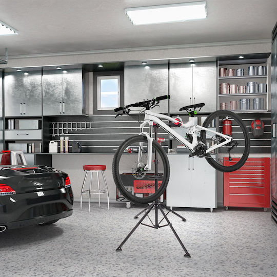 Relaxdays Suport Reglabil Pentru Repararea Bicicletei Negru 110-190 Cm 30 Kg