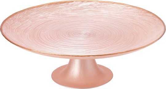 Home&Styling Collection Тортна Форма Стъклена Със Стойка Розова 28см