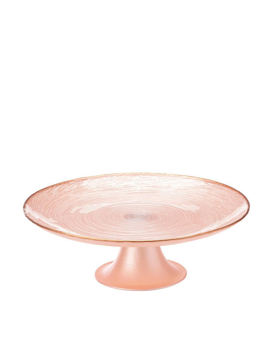 Home&Styling Collection Тортна Форма Стъклена със Стойка Розова 21x21см
