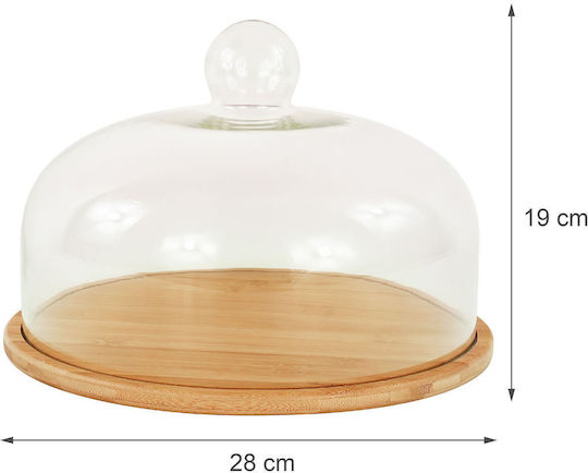 Relaxdays Kuchenteller Glas mit Deckel Transparente 28x16cm