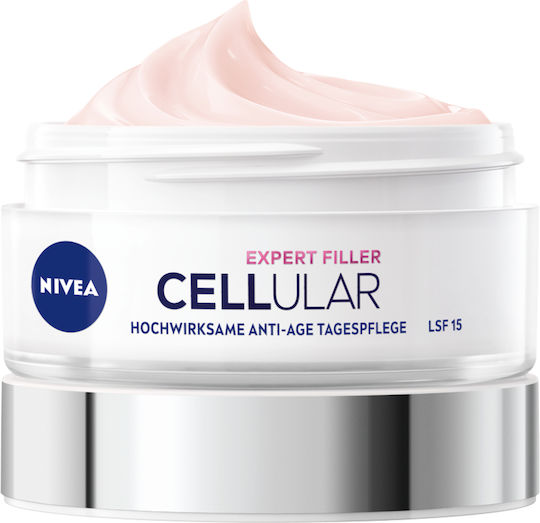 Nivea Hyaluron Cellular Filler Κρέμα Προσώπου Ημέρας με SPF15 για Ενυδάτωση, Αντιγήρανση & Σύσφιξη με Υαλουρονικό Οξύ 50ml
