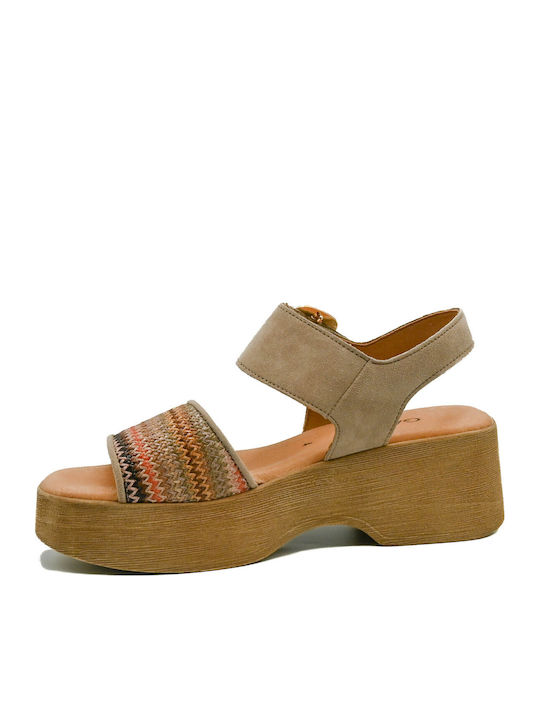 Leder Damen Sandalen Anatomisch Beigen