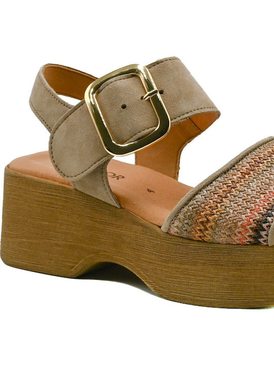 Leder Damen Sandalen Anatomisch Beigen