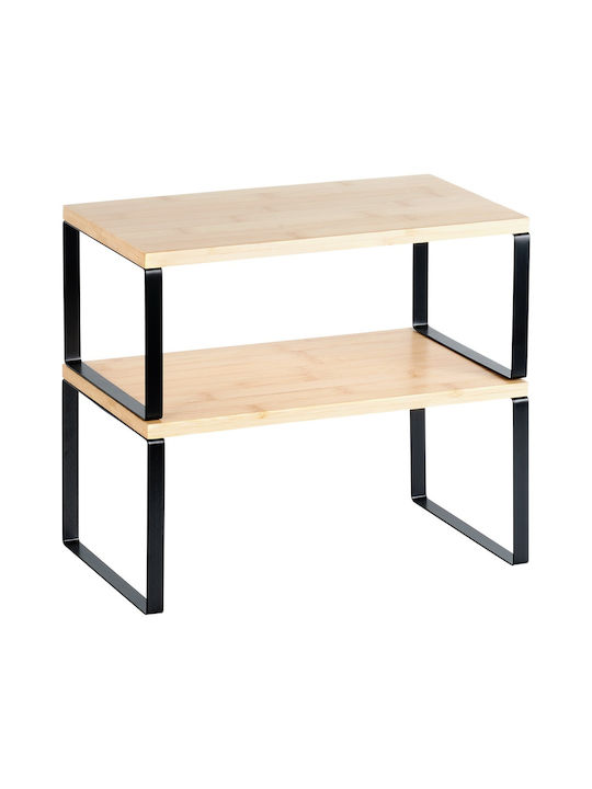 Vilde Wooden Tabletop Base 33.5x18.5x13.5cm 2 Pieces Black