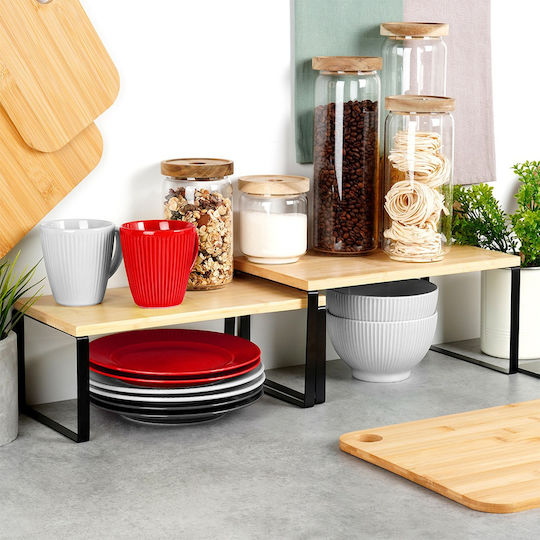 Vilde Wooden Tabletop Base 33.5x18.5x13.5cm 2 Pieces Black
