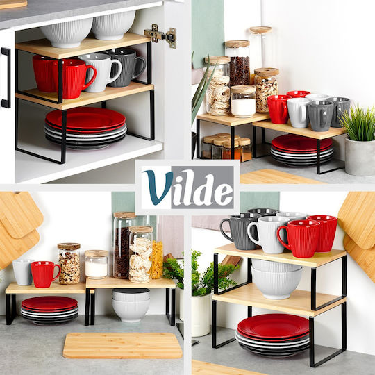 Vilde Wooden Tabletop Base 33.5x18.5x13.5cm 2 Pieces Black