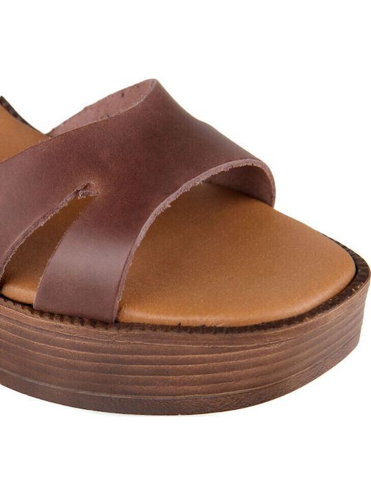Sandale Elegante Damă Din Piele Maro