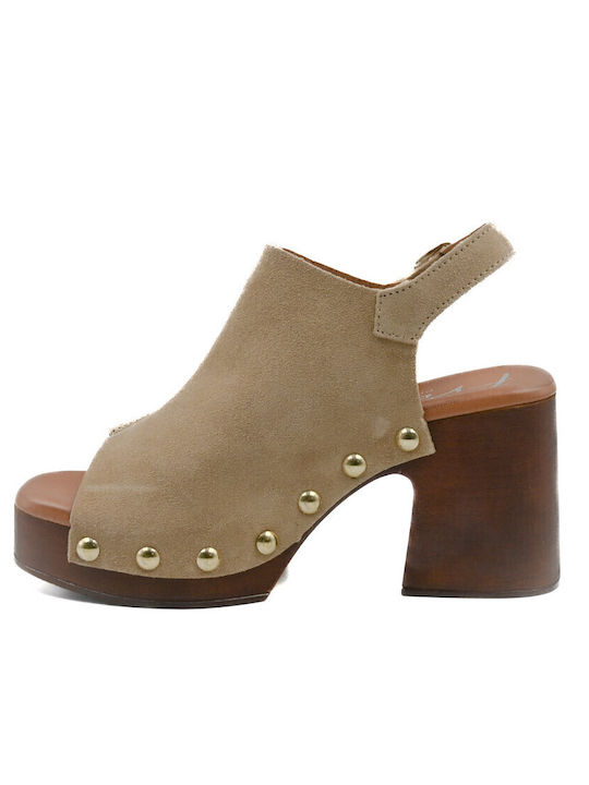 Suede Anatomic Beige Sandals
