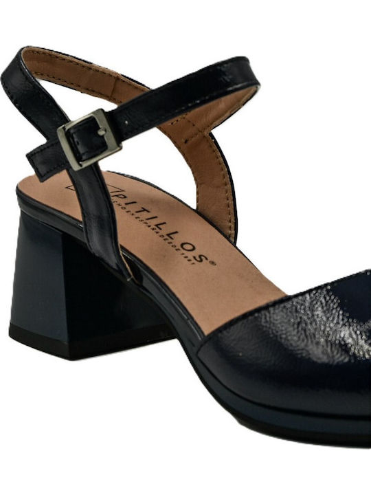 Leather Anatomic Navy Blue Sandals
