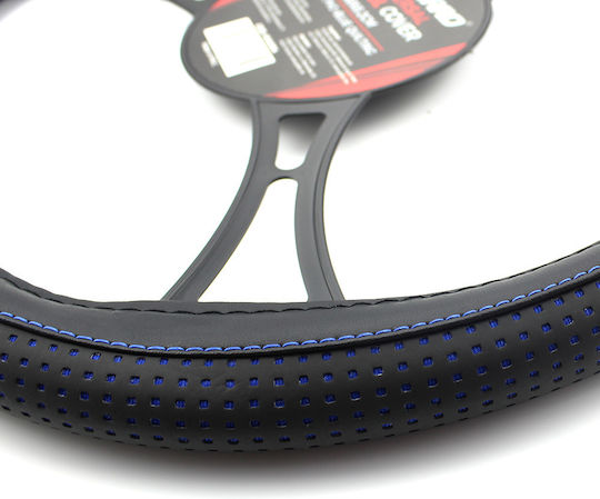 Universal 38 cm Auto Lenkradabdeckung Blau Schwarz Rutschfest Einfache Montage