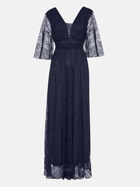 Rochie Maxi pentru Nuntă / Botez cu Dantelă Albastră