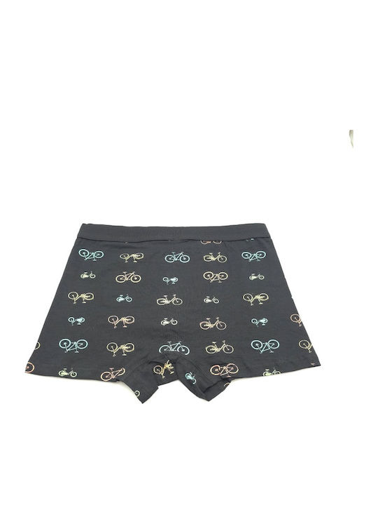 Men's Black Boxer With Printed