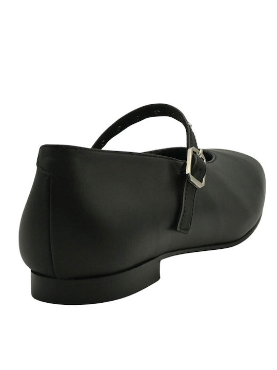 Leder Damen Ballerinas Spitz zulaufend in Schwarz Farbe