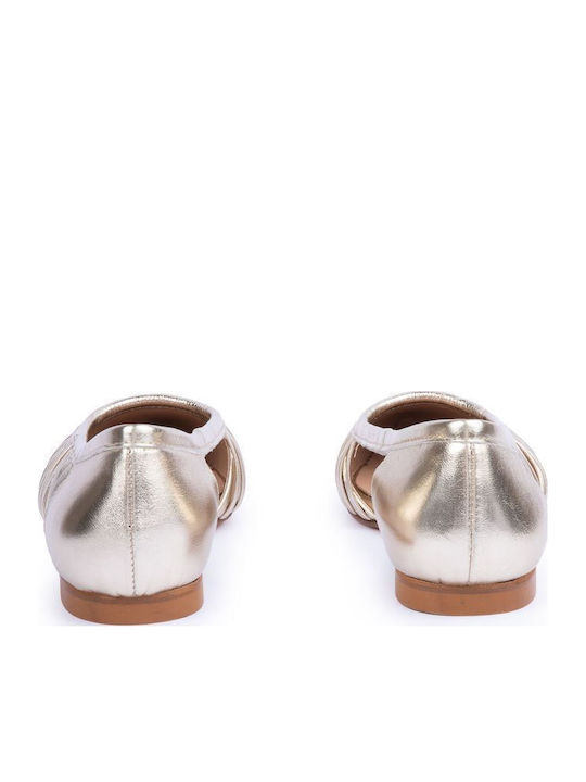 Damen Ballerinas in Gold Farbe