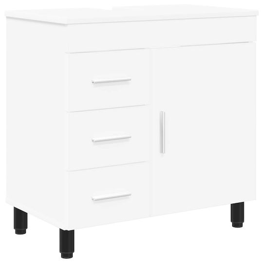 vidaXL Badezimmer Waschtisch-Einheit Ohne Waschbecken M60xB35xH60cm Weiß
