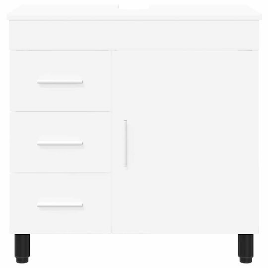 vidaXL Badezimmer Waschtisch-Einheit Ohne Waschbecken M60xB35xH60cm Weiß