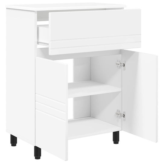 vidaXL Unitate De Mobilier Pentru Baie Fără Chiuvetă L60xA35xÎ80cm Albă
