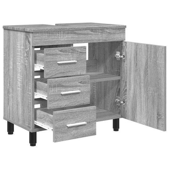 vidaXL Pătrat Fără Unitate De Mobilier Pentru Baie L60xA35xÎ60cm Gri Sonoma