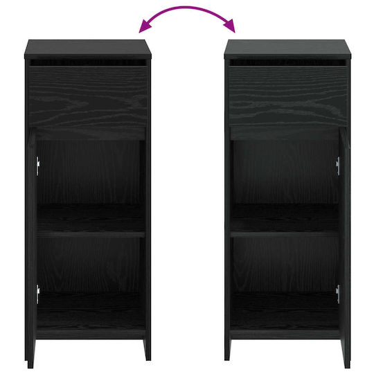 vidaXL Badezimmer Waschtisch-Einheit M35xB36.5xH85cm Schwarze Eiche