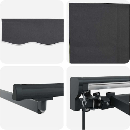 vidaXL Grey Awning Frame with PU Coating 2x4m