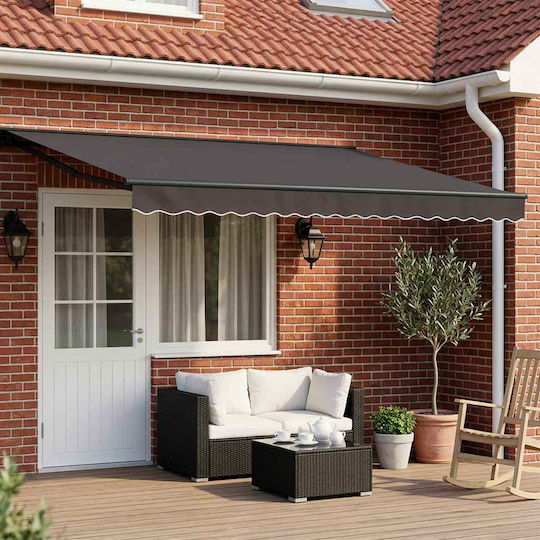 vidaXL Grey Awning Frame with PU Coating 2x4m