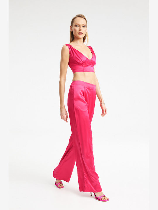 Γυναικείο Υφασμάτινο Παντελόνι Fuchsia