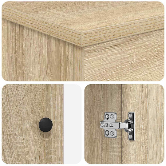 vidaXL Unitate De Mobilier Pentru Baie Fără Chiuvetă M56xA37.5xÎ81cm Sonoma Stejar