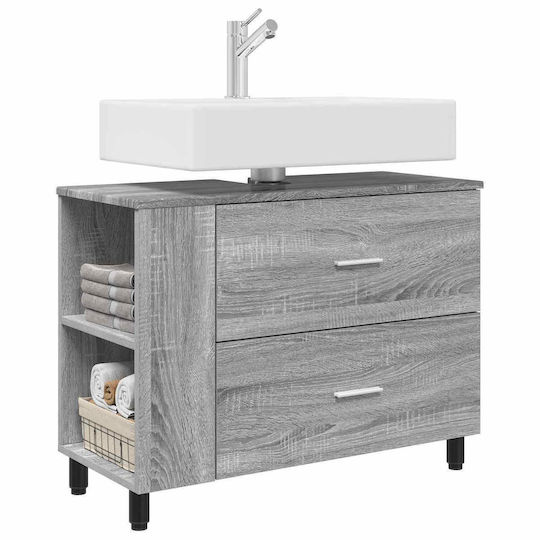 vidaXL Pătrat Fără Unitate De Mobilier Pentru Baie L80xA35xÎ60cm Gri Sonoma