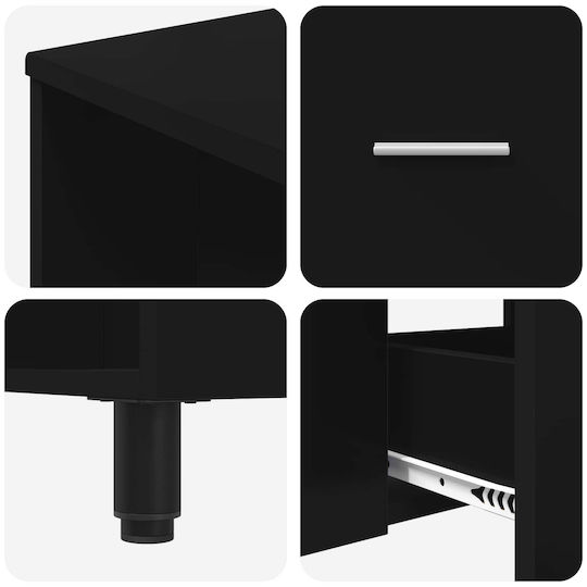 vidaXL Πάγκος με Νιπτήρα Μ80xΒ35xΥ60cm Μαύρο