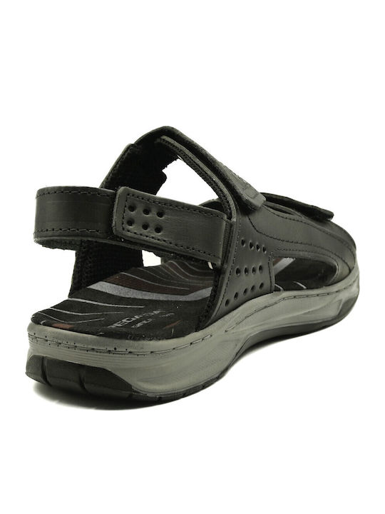 Leather Men's Sandals in Black Color
