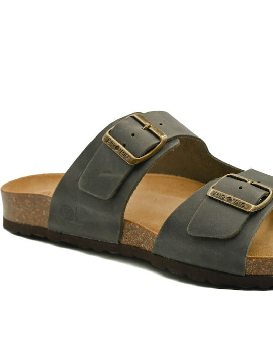 Leather Men's Sandals In Blue Colour
