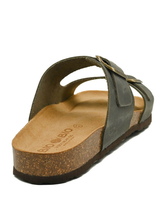 Leather Men's Sandals In Blue Colour