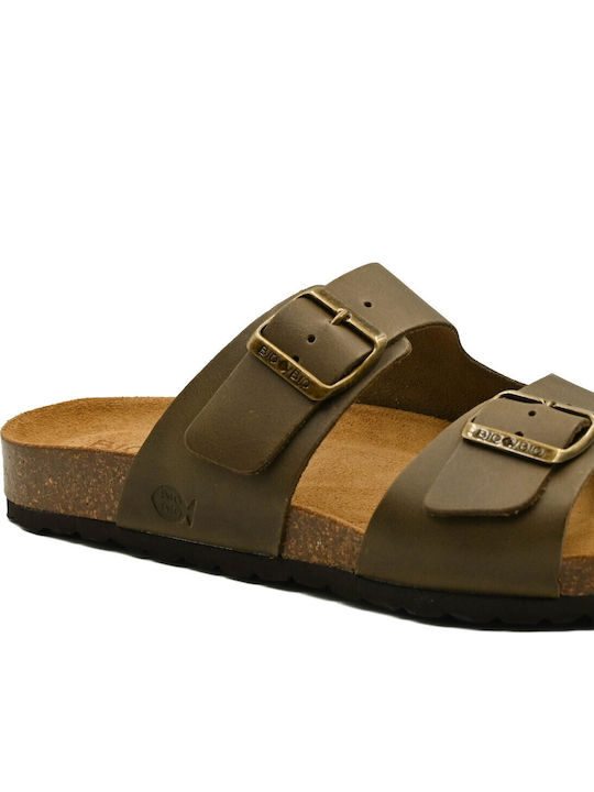Leather Men's Sandals In Brown Color