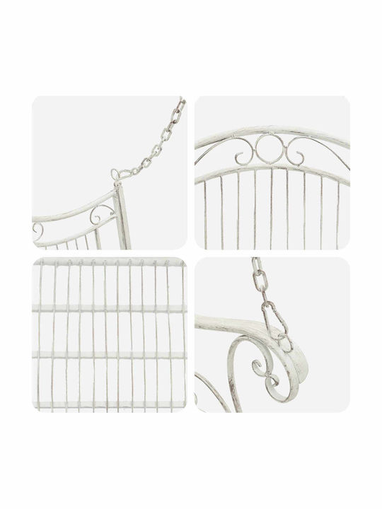 Garden & Veranda Swing Armchair with Stand Metallic White M115xP61xH63cm