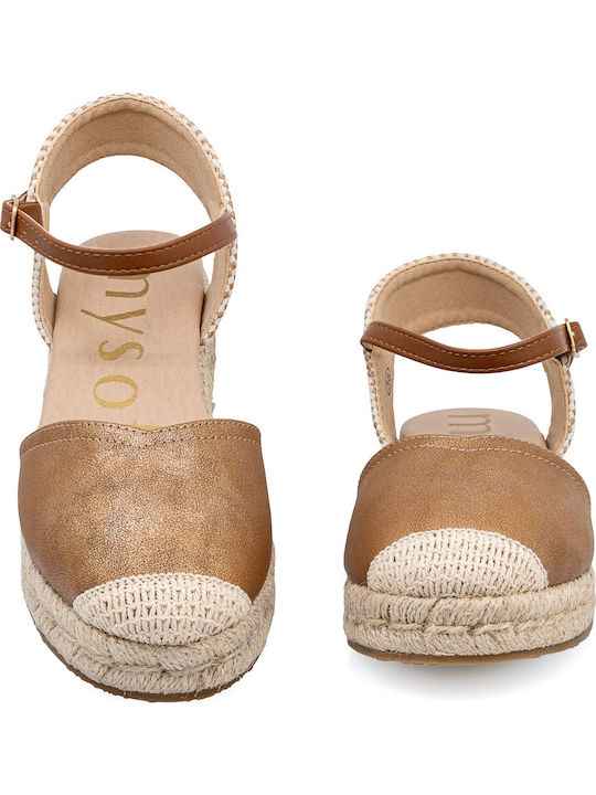 Anatomische Damenplattformen in Stil Espadrilles Goldene