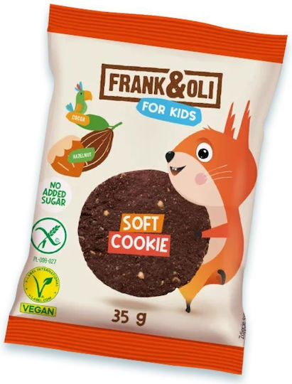 Frank & Oli Kids Soft Cookie Hazelnut & Cocoa Μαλακό Μπισκότο Κακάο & Φουντούκια 35g