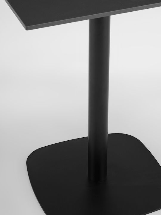 Quadra Square Kitchen Table with Stone Surface Black 60x60x74cm