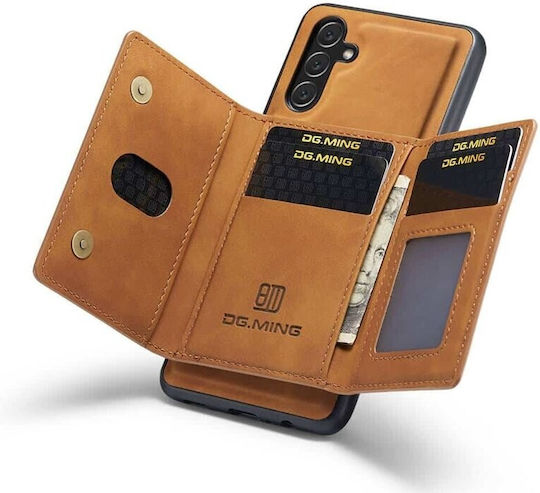 DG.MING Wallet Δερματίνης / Tempered Glass Καφέ (Galaxy A35)