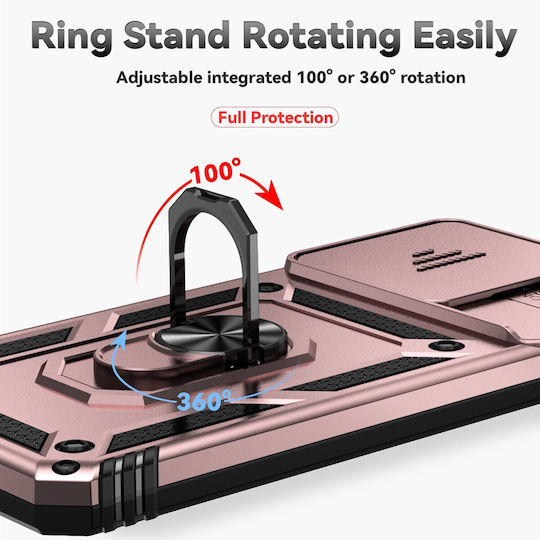 Forcell Xiaomi Poco Back Cover Plastic / Tempered Glass Rose Gold (Xiaomi Poco C65, Xiaomi Redmi 13C 4G)
