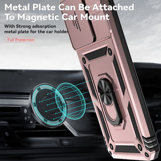 Forcell Xiaomi Poco Back Cover Plastic / Tempered Glass Rose Gold (Xiaomi Poco C65, Xiaomi Redmi 13C 4G)