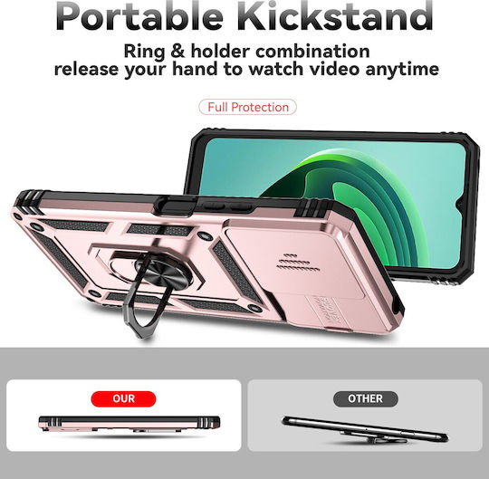 Forcell Xiaomi Poco Back Cover Plastic / Tempered Glass Rose Gold (Xiaomi Poco C65, Xiaomi Redmi 13C 4G)