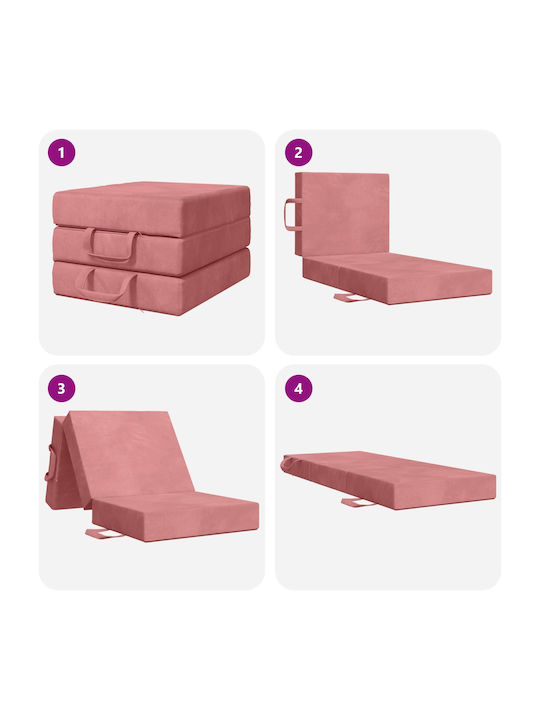 vidaXL Velvet Pink Throw Pillow Cover 63x90cm