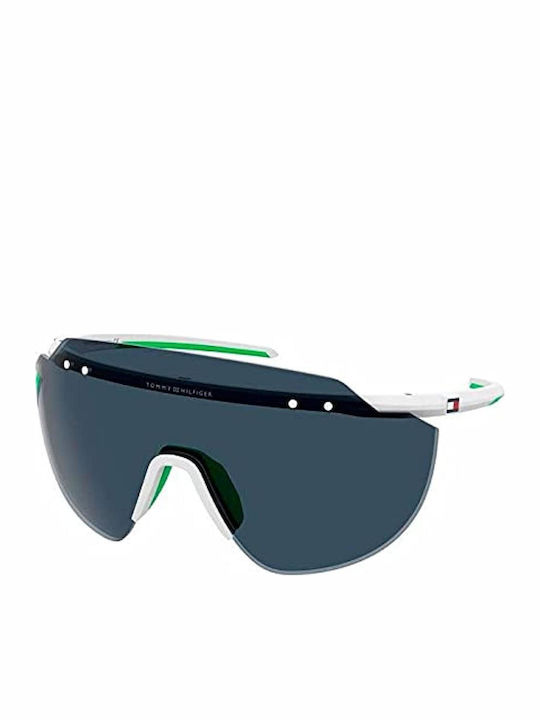 Tommy Hilfiger Unisex Ochelari de soare cu Alb Cadru și Negru Lentilă